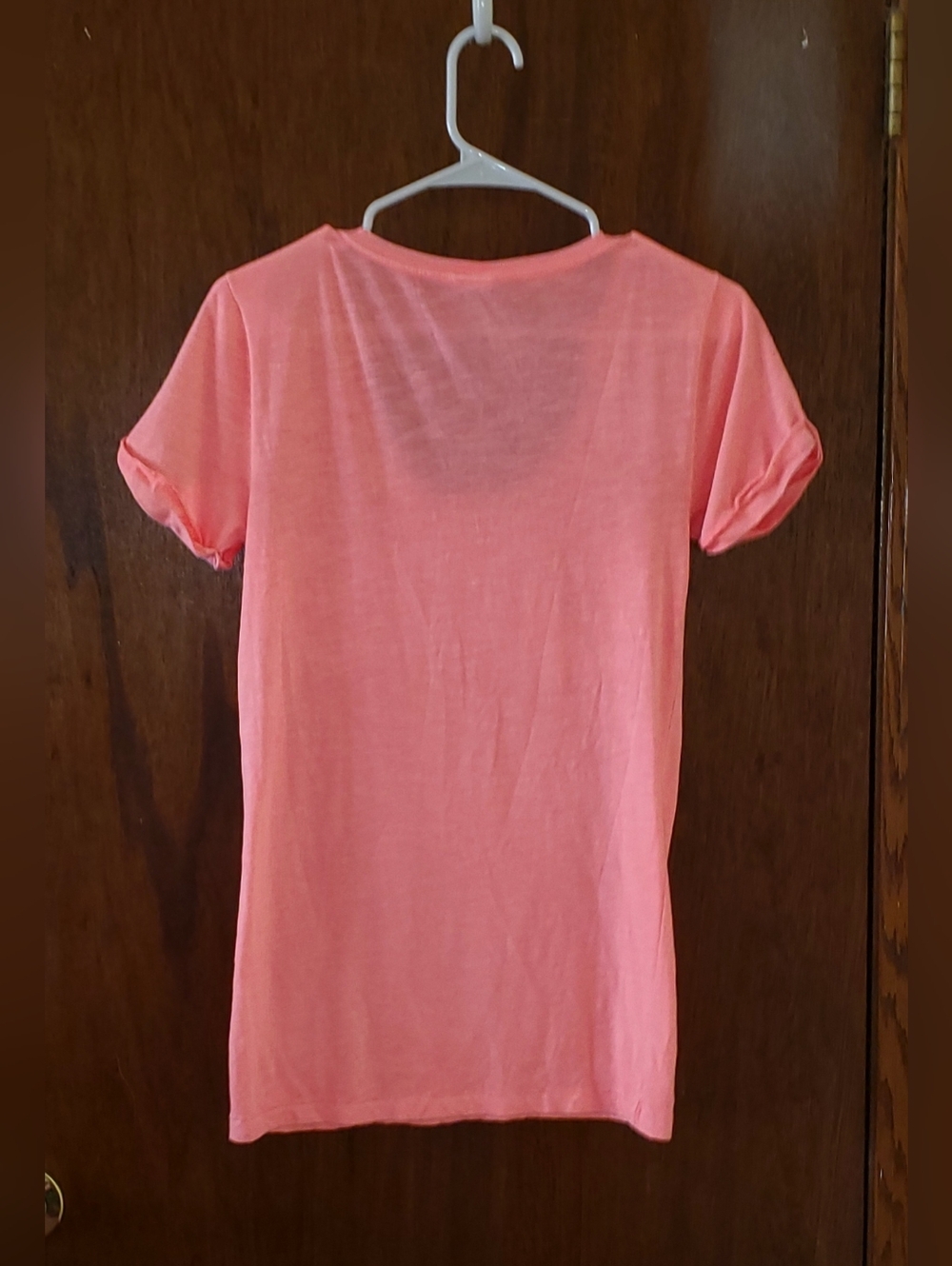 Victorias Secret PINK Graphic Tee - Coral Pink Sz Medium - Picture 3 of 3